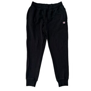Champion Men's Large Black Reverse Weave Sweatpants Joggers Heavyweight Stretch